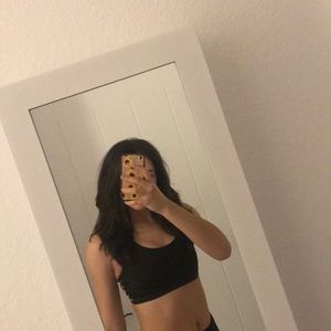 Woman’s Black Strappy Sports Bra